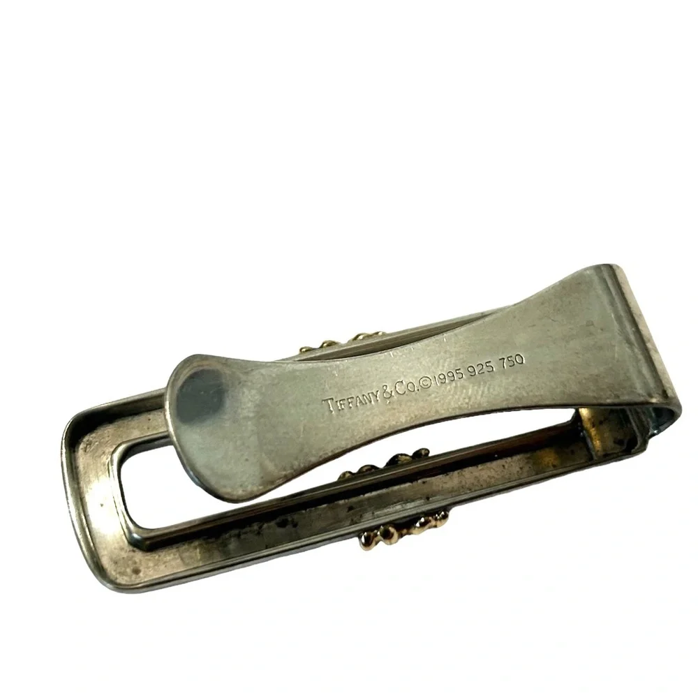 Tiffany & Co 1995 Sterling Silver & 18k 750 Yellow Gold Money Clip X Mens Gift